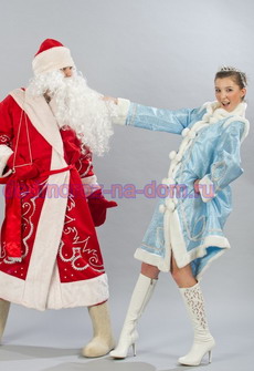Костюмы Деда Мороза и Снегурочки -  Комплект «Кремлевский красный»