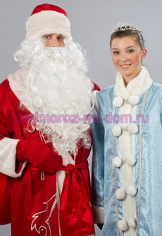 Костюмы Деда Мороза и Снегурочки -  Комплект «Кремлевский красный»