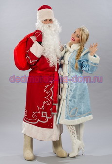 Костюмы Деда Мороза и Снегурочки -  Комплект «Кремлевский красный»