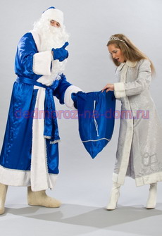 Костюмы Деда Мороза и Снегурочки -  Комплект «Кремлевский синий»