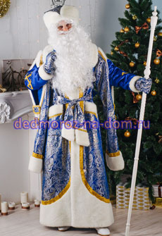 Костюмы Деда Мороза и Снегурочки -  Комплект «Царский синий»